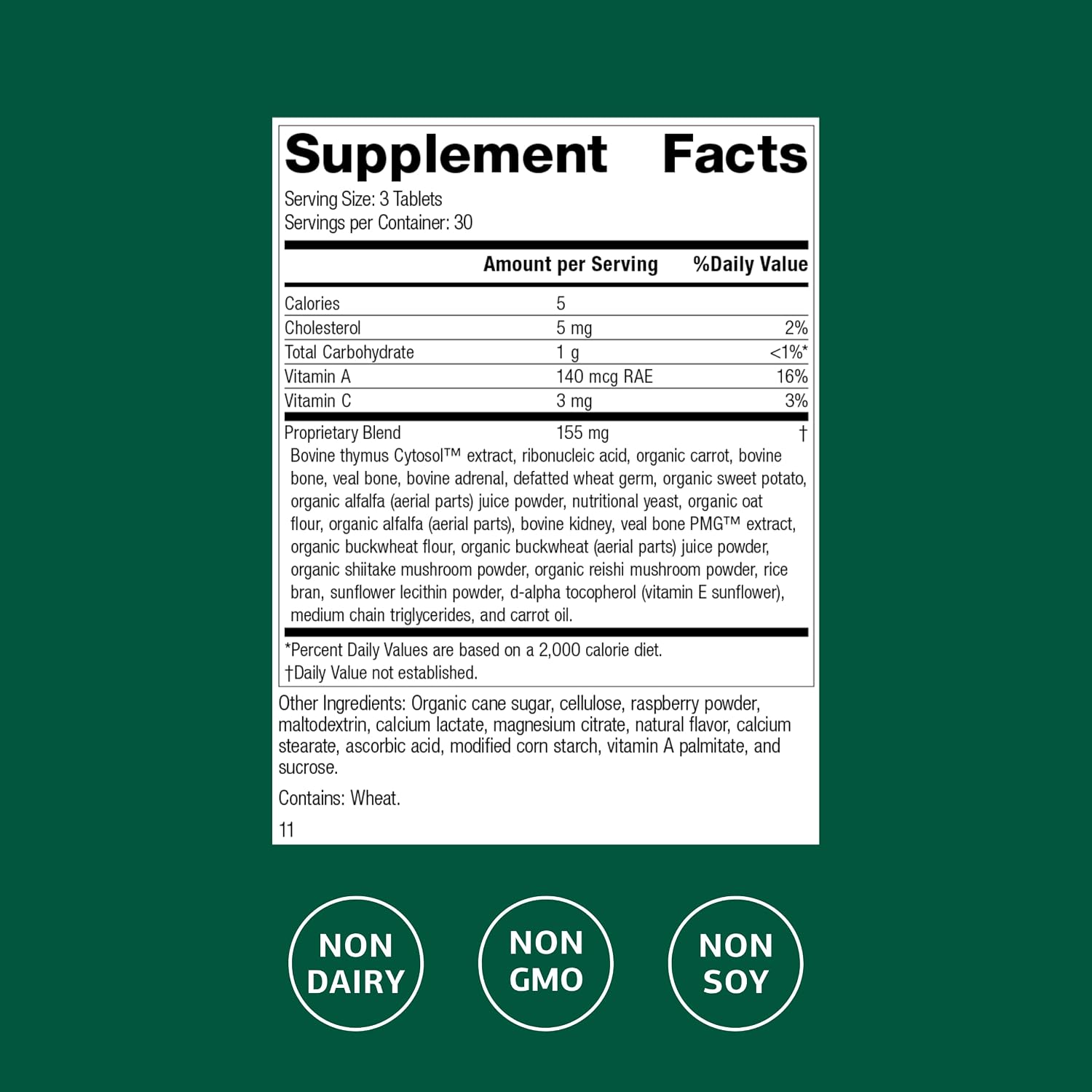 Standard Process Congaplex Chewable - Suplemento para el sistema inmunitario con vitamina A - Apoya la glándula del timo y la síntesis de proteínas - Sin lácteos ni soja - 90 comprimidos (30 porciones)