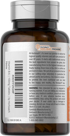 Horbaach Vitamina B6 100 mg | 120 Comprimidos | Piridoxina HCl | Vegetariano, Sin Gluten y Sin OGM