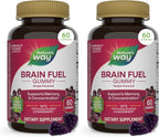 Nature's Way Brain Fuel Gummies - Gominolas para el apoyo cognitivo, con Cognigrape, vitaminas B6 y B12, sabor a uva, 60 unidades