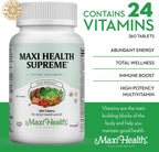 Supreme Multivitamínico para Hombres y Mujeres – Alta Potencia con Minerales, CoQ10 y Antioxidantes – 360 Comprimidos