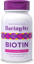 BariMelts Biotin 5000mcg - 90 Comprimidos de Disolución Rápida, Sabor Fresa Natural