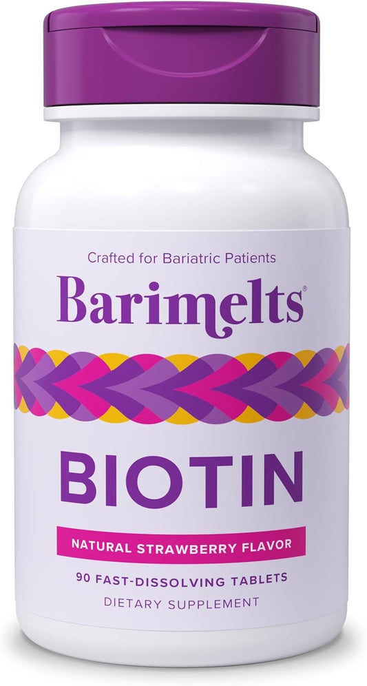 BariMelts Biotina 5000mcg - 90 Comprimidos de Disolución Rápida, Sabor Fresa Natural