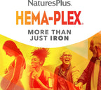 NaturesPlus Hema-Plex Iron - Hierro Quelado 85 mg con Vitamina C y Bioflavonoides - 60 Cápsulas - Vegano, Sin Gluten