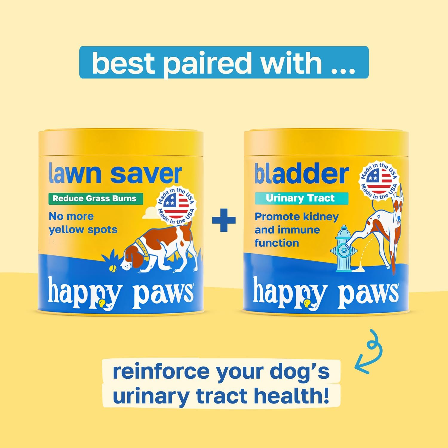 Happy Paws Lawn Saver Probióticos para Perros - 100 Masticables Blandos