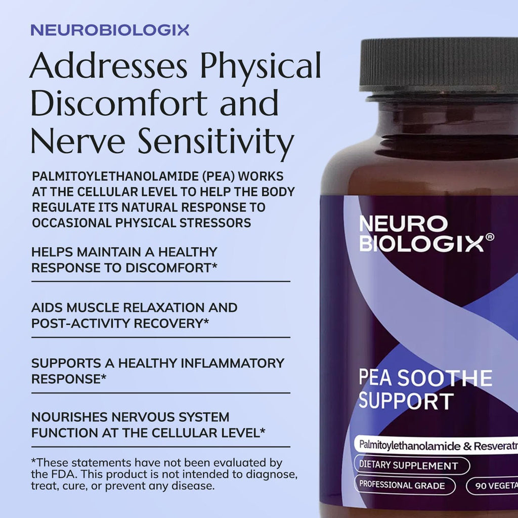 Neurobiologix PEA Soothe Support – Fórmula de PEA y Resveratrol para el Bienestar Nervioso y Muscular, 90 Cápsulas