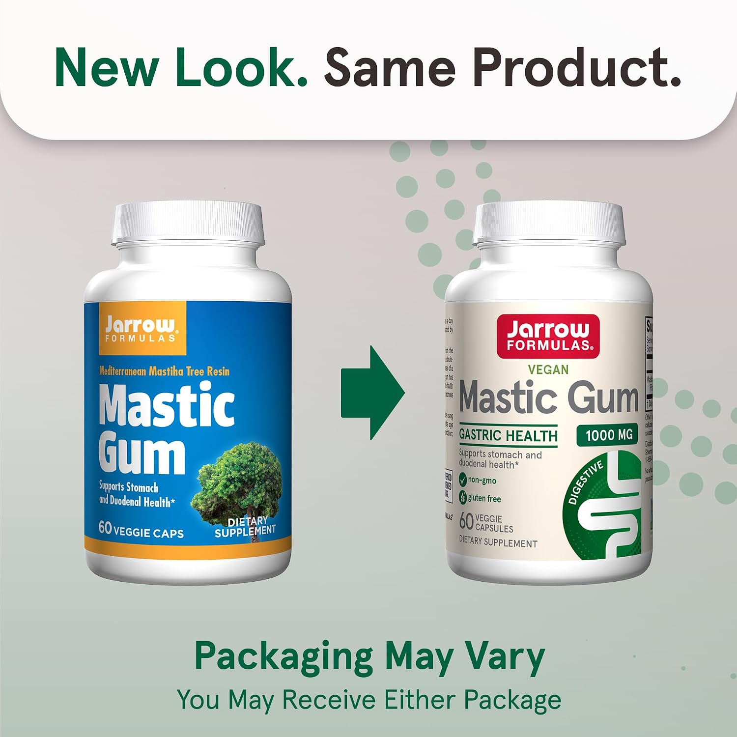 Jarrow Formulas Mastic Gum 1000 mg - Suplemento para la Salud Gastrointestinal - 60 Cápsulas Vegetales (30 Días)
