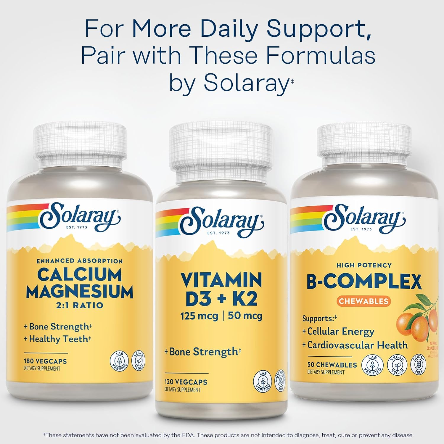 SOLARAY Chewable B-Complex Orange Flavor - 50 Tablets