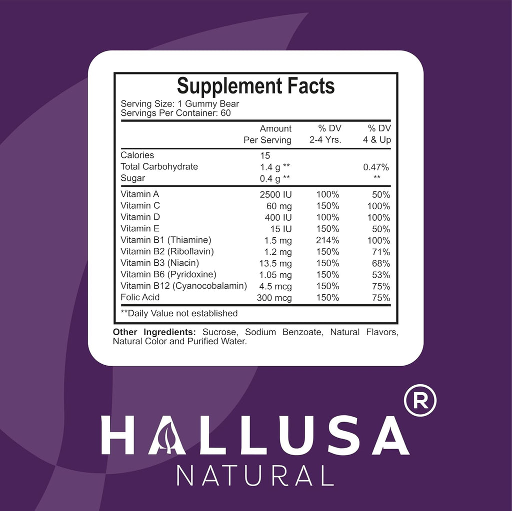 Hallusa Natural Multivitaminas para Niños en Gomitas - 60 Gomitas