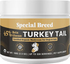 Cola de Pavo Orgánica para Perros y Gatos - Estandarizado al 45% de Beta Glucanos - Cuerpo Frutal Completo Extraído en Agua Caliente - Probado por Terceros - Apoyo Inmunológico y Digestivo - Sin Rellenos - Hecho en EE.UU. - 330 cápsulas