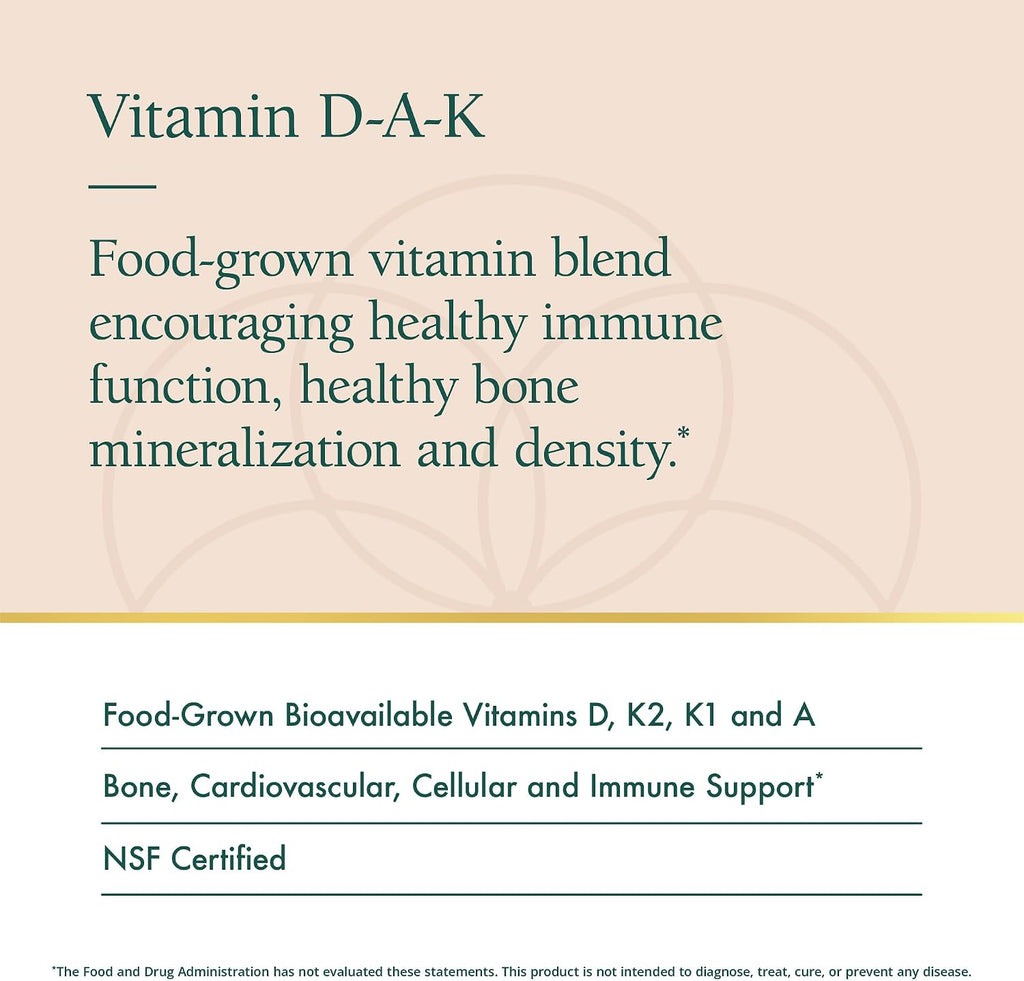 Natura Health Products D-A-K (ADK) – D3 5000 UI, K2 50 mcg, K1 550 mcg y Vitamina A 1000 UI – 60 Cápsulas Vegetarianas