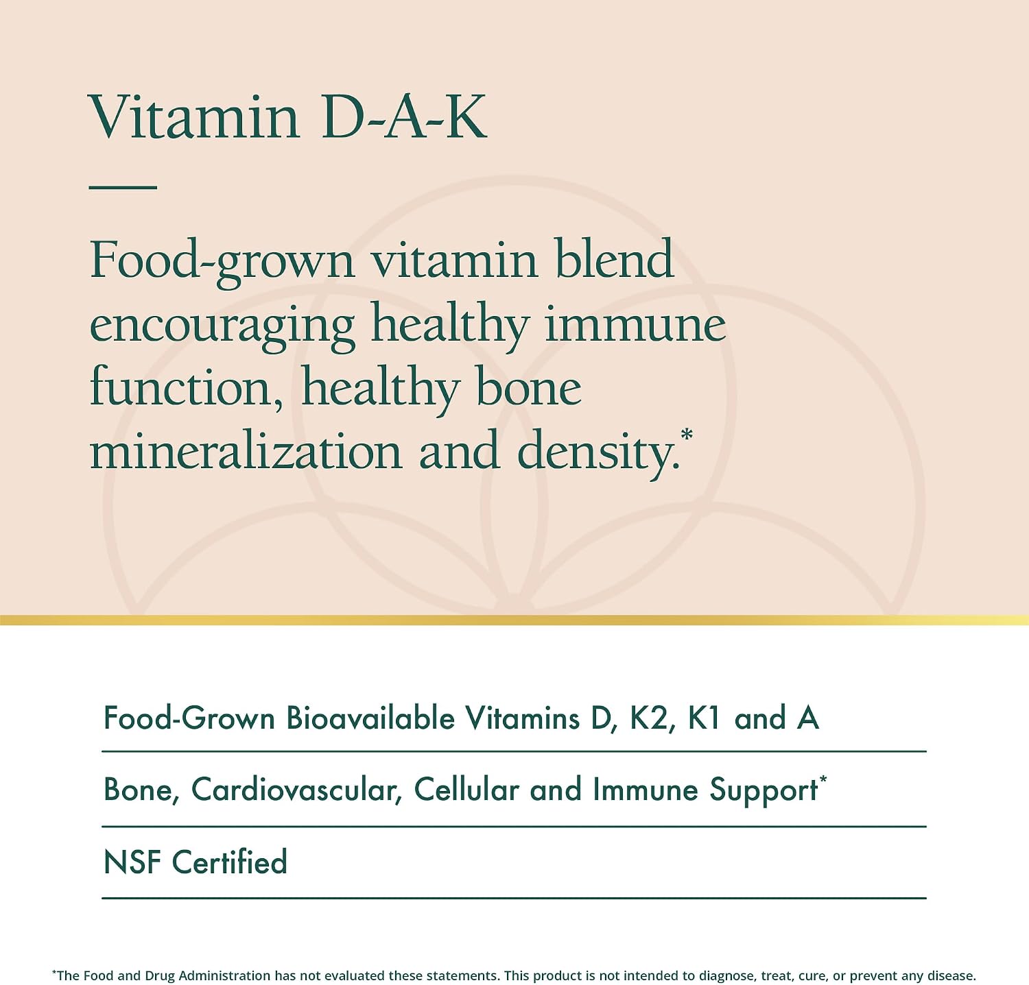 Natura Health Products D-A-K (ADK) – D3 5000 UI, K2 50 mcg, K1 550 mcg y Vitamina A 1000 UI – 60 Cápsulas Vegetarianas