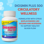Arymar Diosmin 500mg con Complejo B - Fórmula Circulatoria para la Integridad de las Venas y el Flujo Sanguíneo Normal, 60 Cápsulas