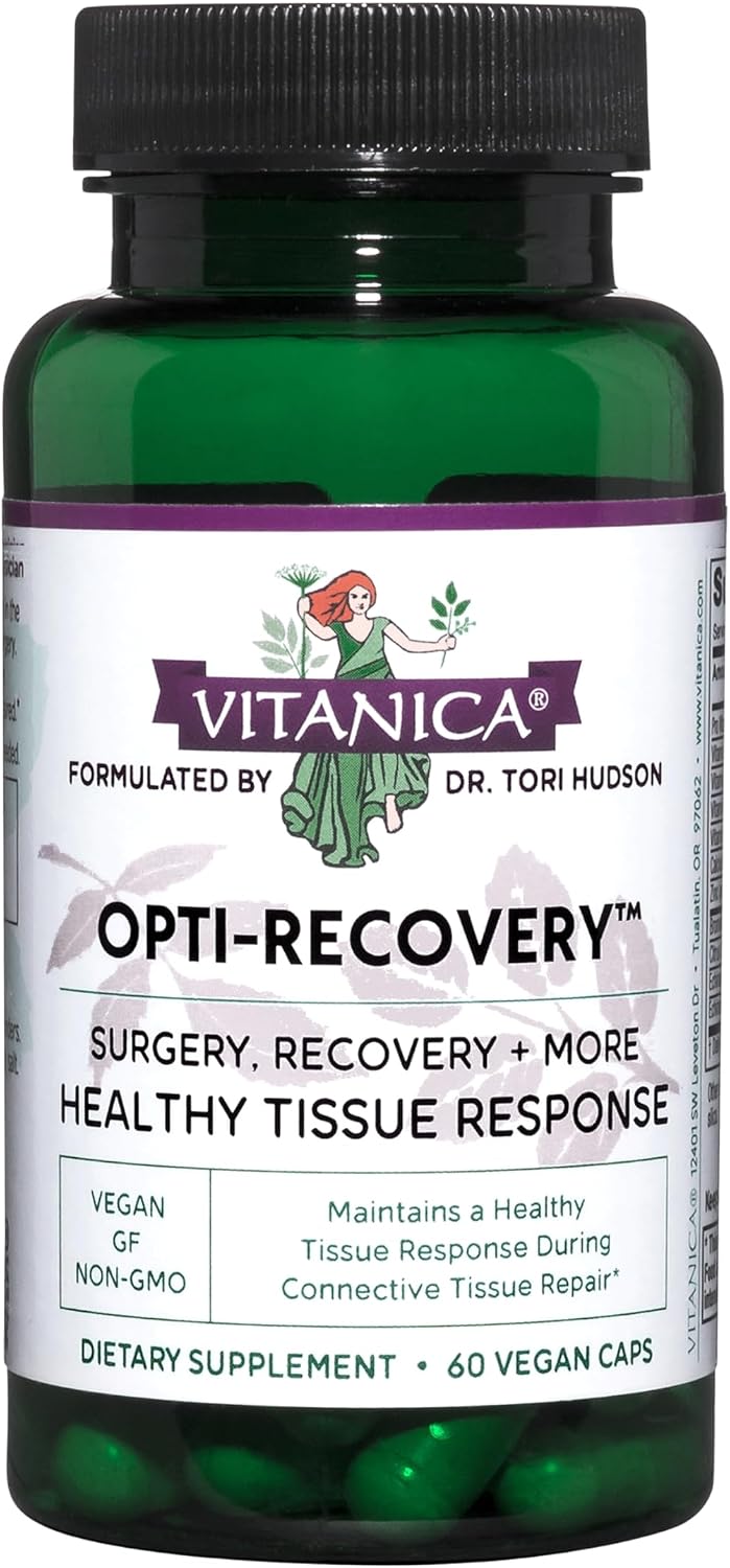 Vitanica Opti-Recovery - Complemento Alimenticio para Apoyo Pre y Post Cirugía, 60 Cápsulas Veganas