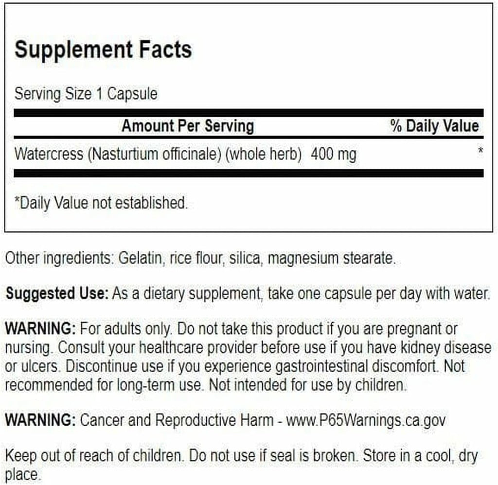 Swanson Full Spectrum Berros 400 mg - 60 Cápsulas (Pack de 2)