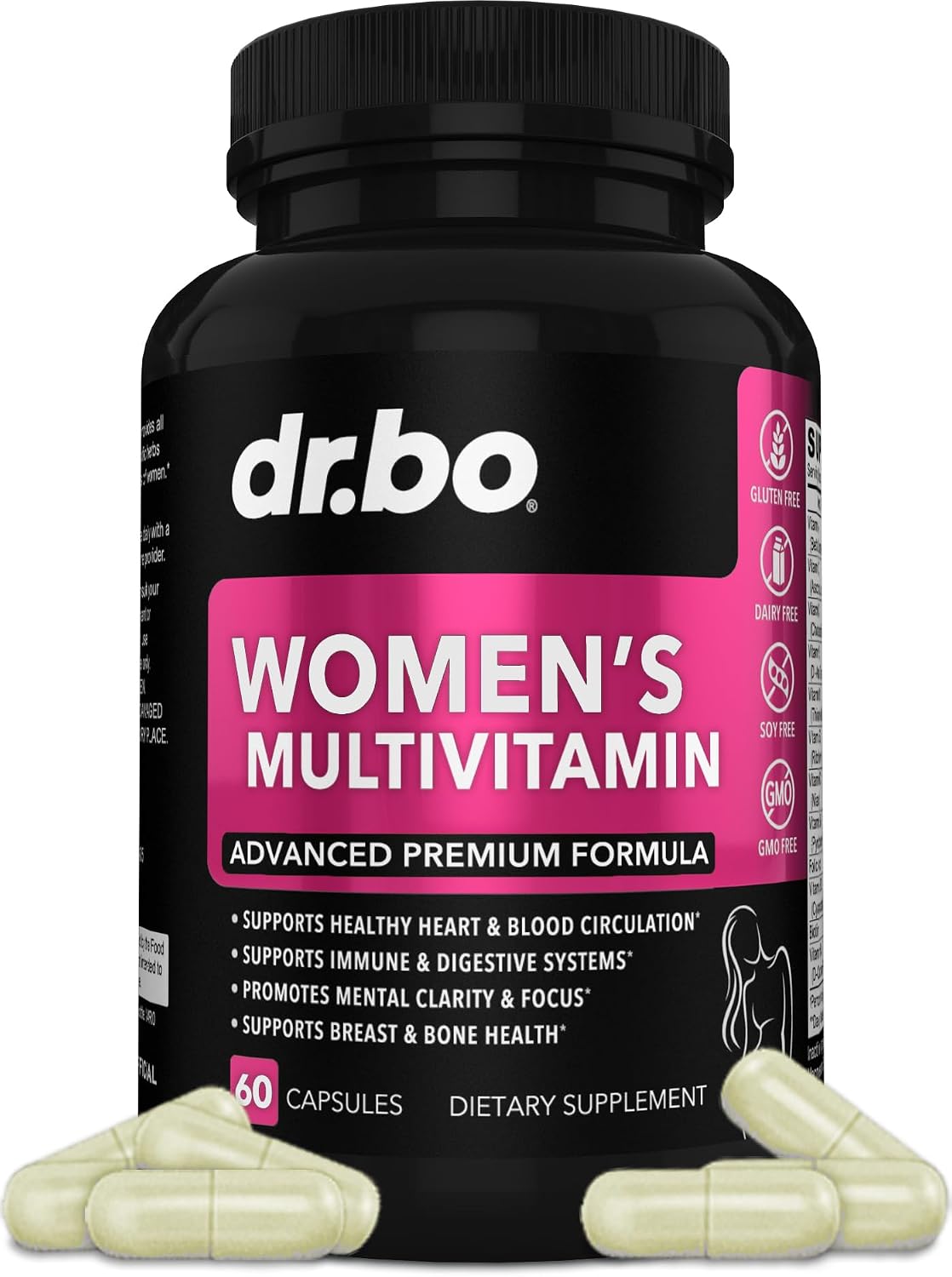 Multivitamínico para Mujeres - Complejo Natural con Magnesio y Zinc - Sin Hierro ni Soja