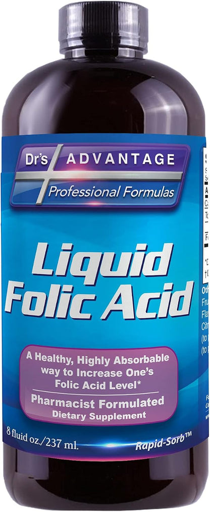 Ácido Fólico Líquido 800 mcg, 237 ml – Contribuye al crecimiento de los tejidos maternos durante el embarazo. Por – Image 1