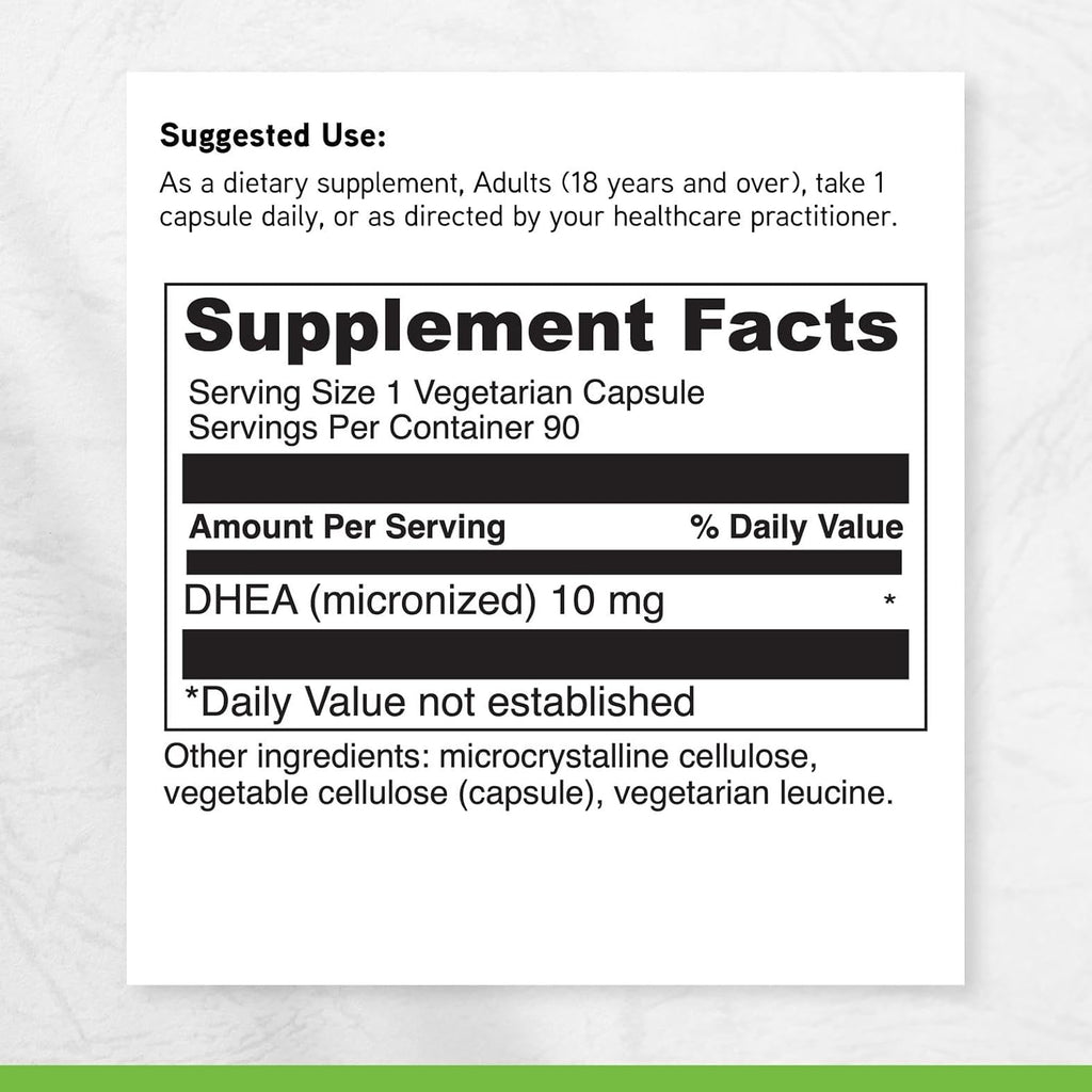DAVINCI Labs DHEA Micronized 10 mg – 90 Vegetarian Capsules