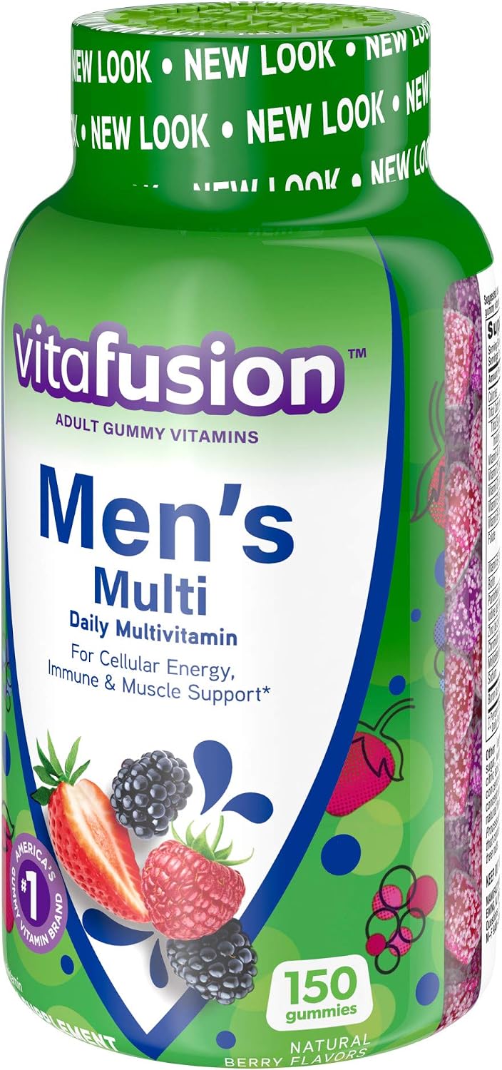 Vitafusion Gominolas Multivitamínicas para Hombres, Sabor a Bayas, 150 unidades