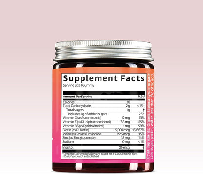 Biotin Gummies for Hair, Skin & Nails. 5,000 mcg High Potency Vegan Vitamins for Faster Hair Growth, Stronger Nails & – Image 5