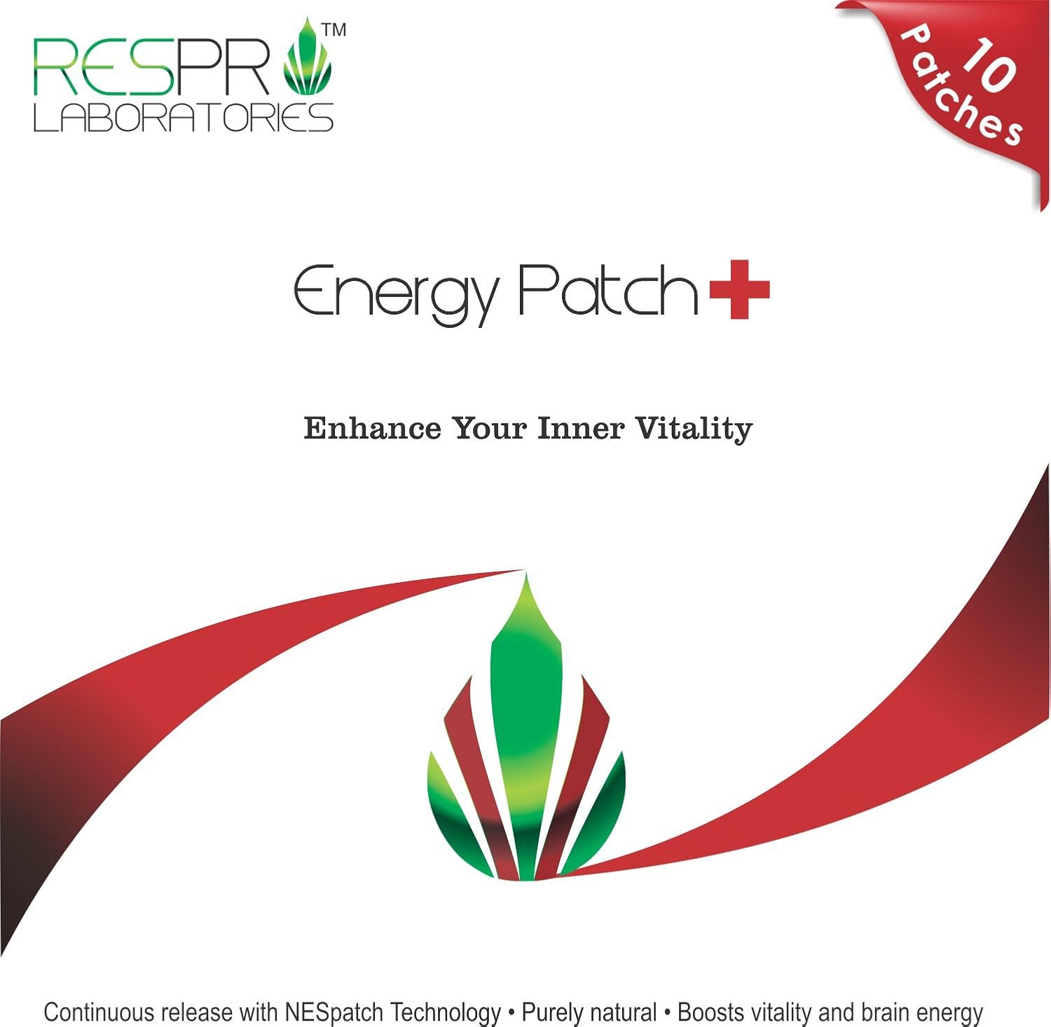 Natural Energy Patch with Guarana & CoQ10 by Respro Labs - Sustained Release, 10 Patches