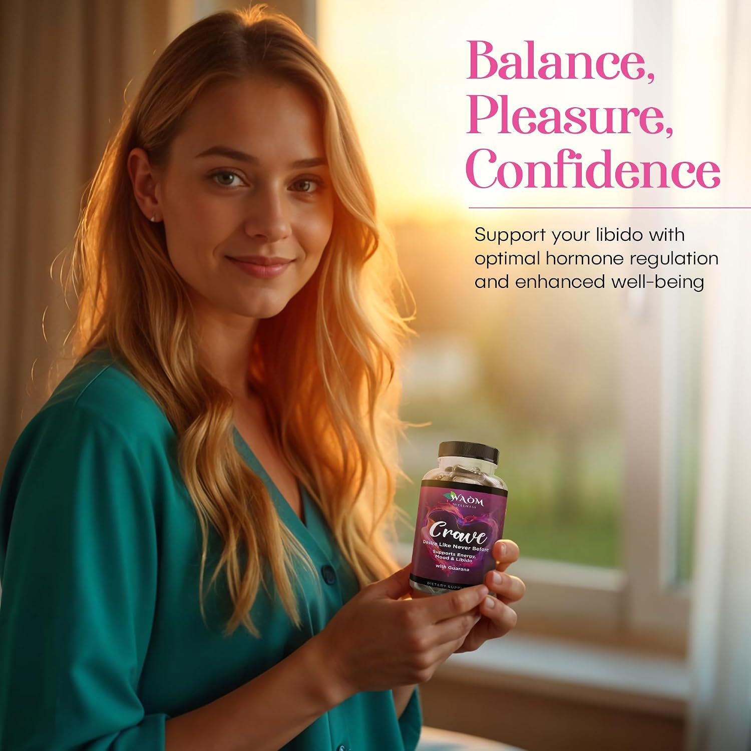 Crave – Potenciador del Deseo Femenino con Maca y Ashwagandha – 60 Cápsulas Veganas