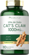 Carlyle Uña de Gato Cápsulas 1000mg | 180 Cápsulas | Uncaria Tomentosa | No OGM, Sin Gluten