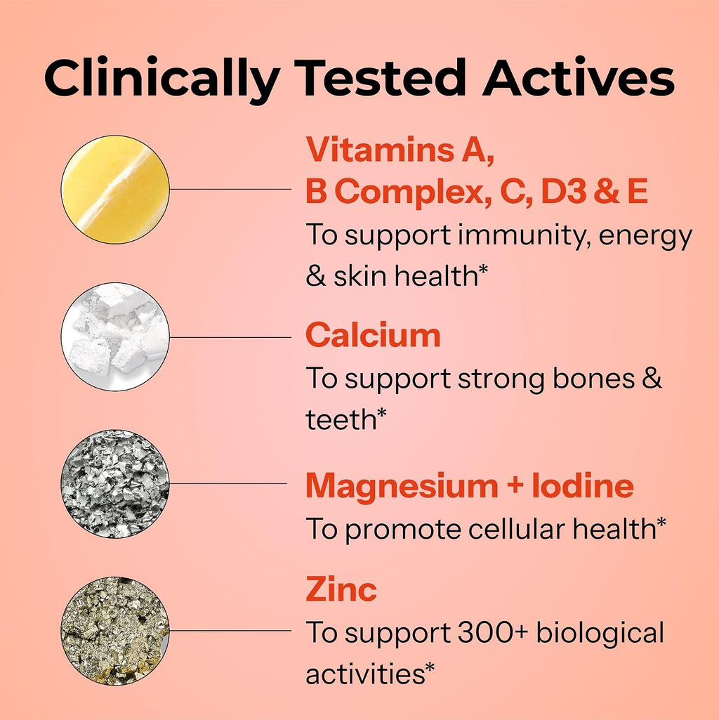 HUM Base Control Multivitamínico para Mujeres, con Vitamina C, Biotina, Zinc, Complejo B - 30 Cápsulas