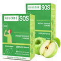 Glucose SOS Polvo de Glucosa en Sobres con Dextrosa Natural, Absorción Rápida que se Disuelve Instantáneamente en la Boca sin Agua, Manzana Verde, 12 unidades