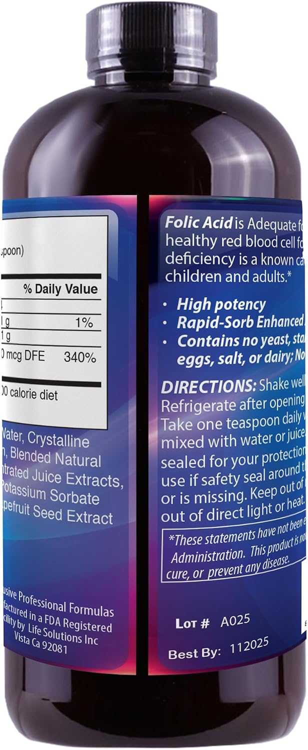 Ácido Fólico Líquido 800 mcg, 237 ml