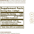 Solgar Vitamin E 67 mg (100 IU) - 100 Softgels, 2 Pack - 200 Total Servings