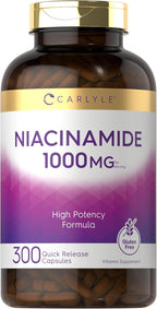 Carlyle Niacinamida 1000 mg | 400 Cápsulas | Fórmula de Alta Potencia | No-GMO, Sin Gluten