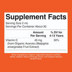 MaryRuth's Gotas de Vitamina C Orgánica para Niños - A base de Acerola - 59 ml (2 oz)