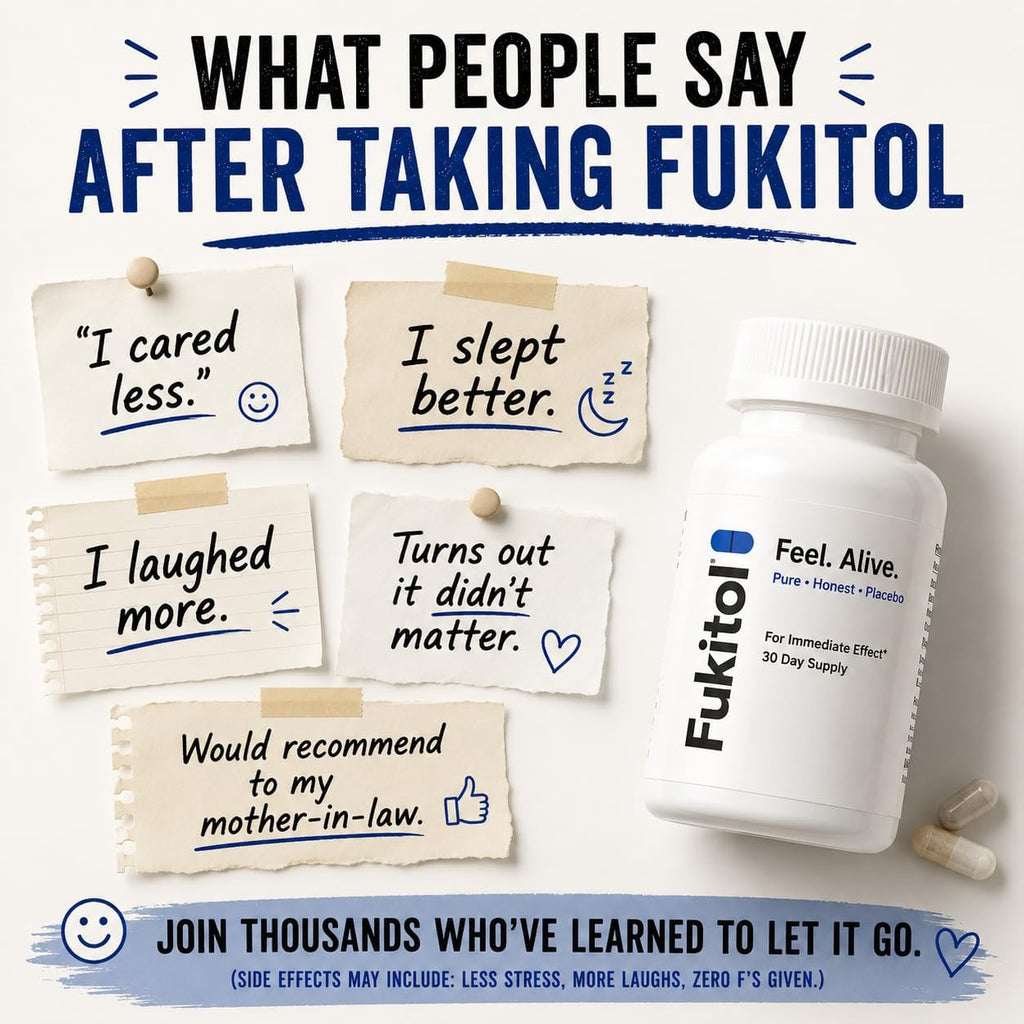 Fukitol Placebo Pills – Gag Gift de Alivio del Estrés (30 cápsulas) – Edición Deluxe