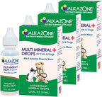 Alkazone Gotas Alcalinas Multiminerales para Perros y Gatos - Sin Sabor, 120 Dosis (3 Paquetes)