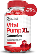 Justified Laboratories (Pack de 3) Vital Pump XL Performance Gummies 1000mg - Fórmula Avanzada con Remolacha, Vinagre de Manzana, Vitamina B12 y Ácido Fólico - Vegano, Sin OGM - 180 Gominolas