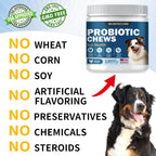 Probióticos para Perros - Salud Digestiva, Piel e Inmunidad - Masticables de Pollo (120 chews)