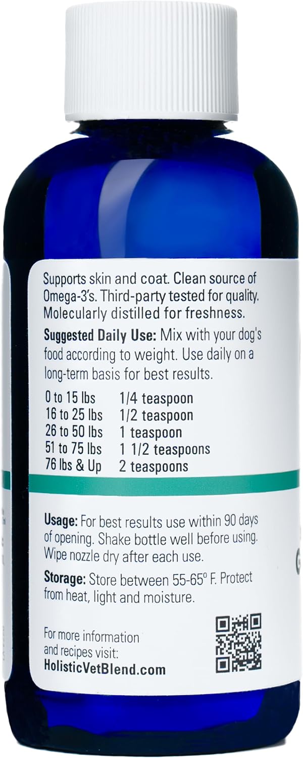 Holistic Vet Blend Green Omega-3 Oil - Aceite de Algas Marinas para Mascotas