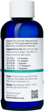 Holistic Vet Blend Green Omega-3 Oil - Aceite de Algas Marinas para Mascotas