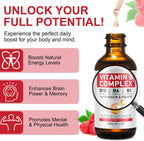 Complejo B Líquido, Gotas Veganas de Vitamina B12 Metilcobalamina, B1, B6, Ácido Fólico y Niacina - Apoyo Energético, Cerebral y Cardíaco, 40 Dosis