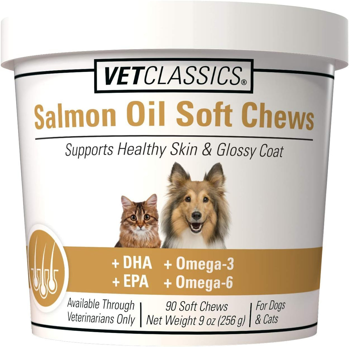 Vet Classics Suplemento de Aceite de Salmón para Perros y Gatos - Omega 3, 6 y 9 - 90 Comprimidos Blandos – Image 1