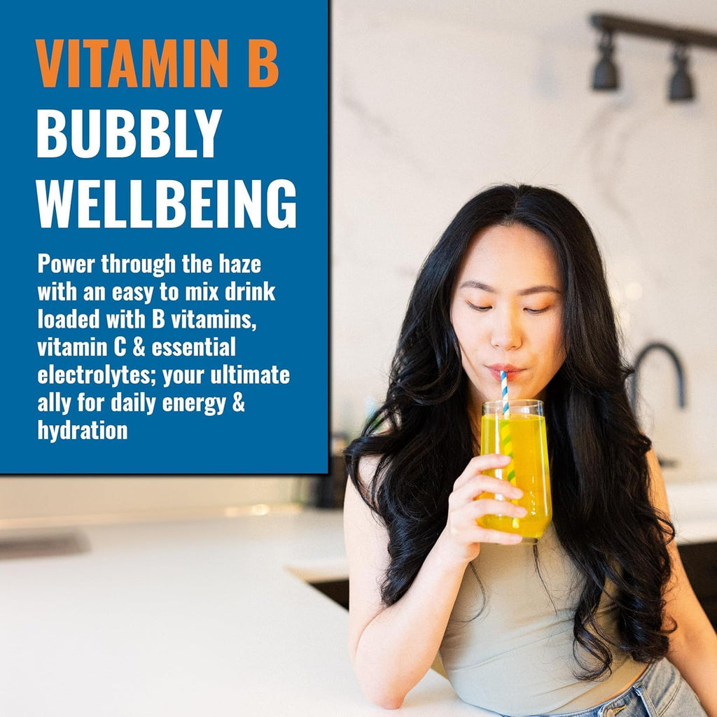 Ener-B+ Bebida Multivitamínica Sin Azúcar - Sabor Naranja - 30 Sobres