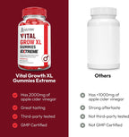 Justified Laboratories Vital Grow XL Gummies Extreme (2000 mg) - 60 Gominolas - Con Vinagre de Manzana, Folato y Vitamina B12 - No Transgénico, Vegano, Sin Gluten - 30 Dosis