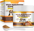FANGCUN Polvo de Hongos para Perros y Gatos - Mezcla de 11 Setas, Sabor a Bacon, 120g