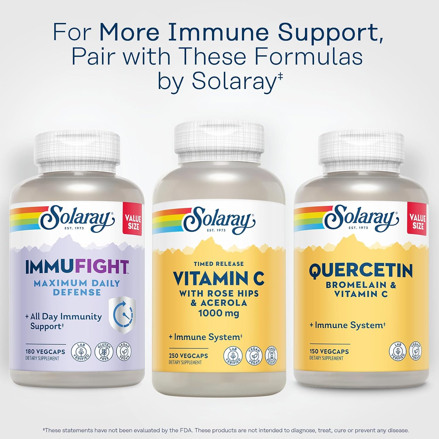SOLARAY Vitamina C 1000 mg Liberación Prolongada con Escaramujo y Acerola 250 Cápsulas