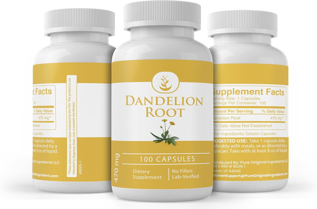 Raíz de Diente de León, 100 Cápsulas, Pure Original Ingredients