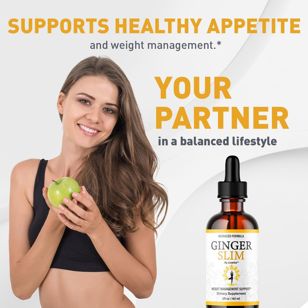 Ginger Slim Drops - Gotas Líquidas Naturales, Fórmula Premium, 1 Frasco para 1 Mes