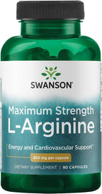 Swanson Amino Acid Super-Strength L-Arginina 850 mg - 90 Cápsulas