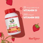MARYRUTH'S Organic Vitamin D3 + B12 Gummies for Ages 4+ | Bone Health | Immune Support | Energy Metabolism | Cognitive Function | Vegan | Non-GMO | Gluten Free | 60 Servings | 2 Month Supply