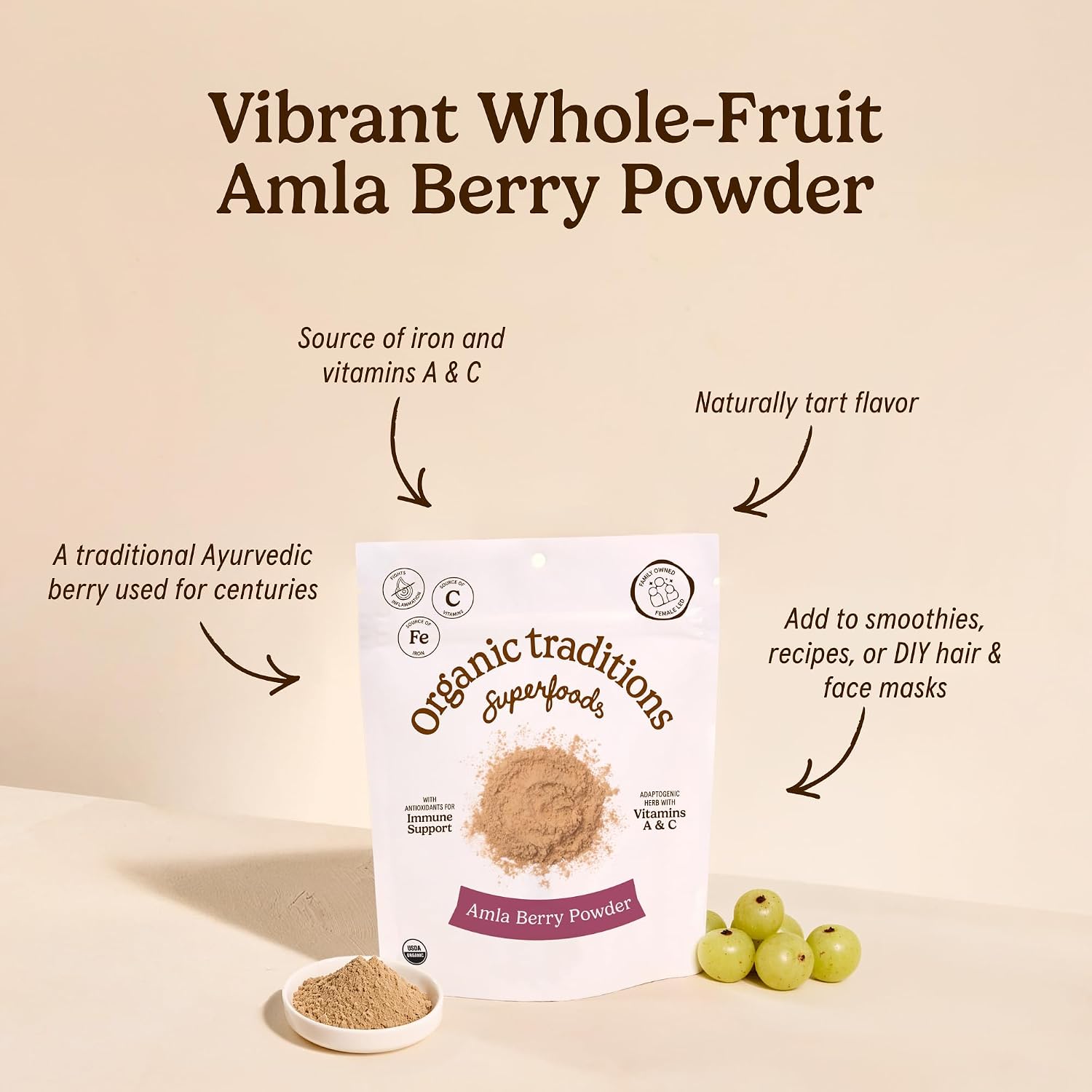 Organic Traditions Amla en Polvo Orgánico - 200g