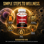 Luteolin 100mg Supplement - Gomitas Veganas Sin Azúcar para Memoria y Energía - 60 uds